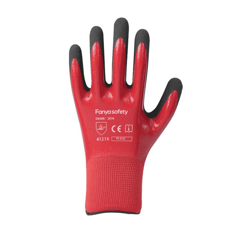 13G polyester liner med sandaktig nitril dobbel belegg