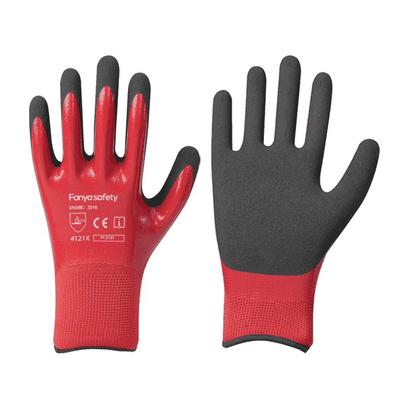 13G polyester liner med sandaktig nitril dobbel belegg
