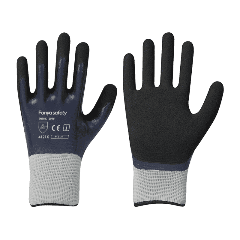 13G polyester liner med sandaktig nitril dobbel belegg