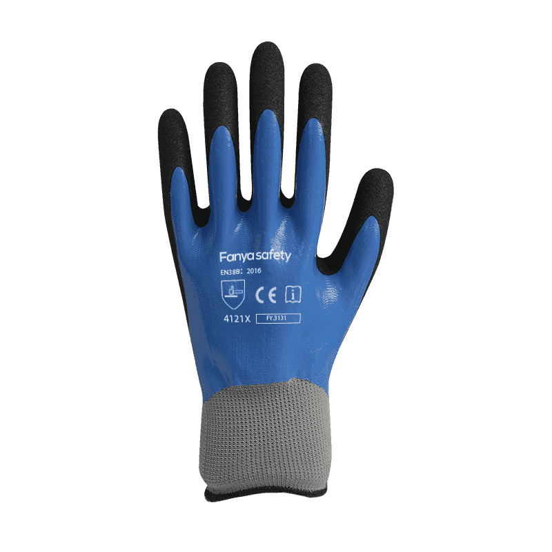 13G polyester liner med sandaktig nitril dobbel belegg