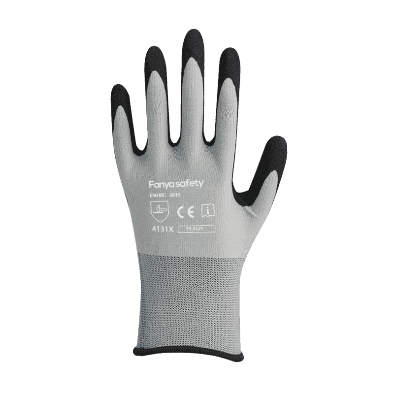 15G nylon/spandex liner med sandholdig nitrilbelegg