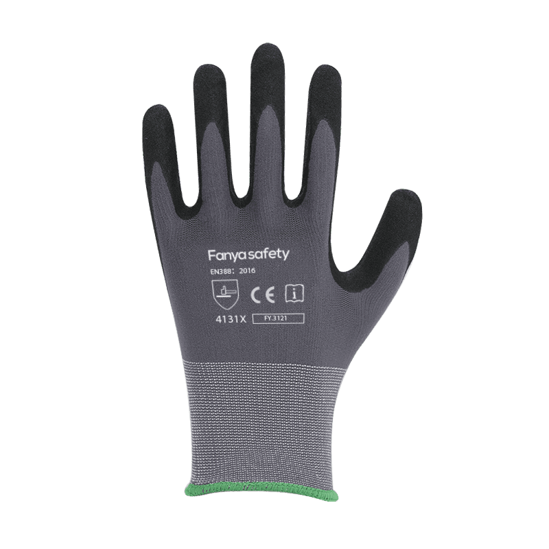 15G nylon/spandex liner med sandholdig nitrilbelegg
